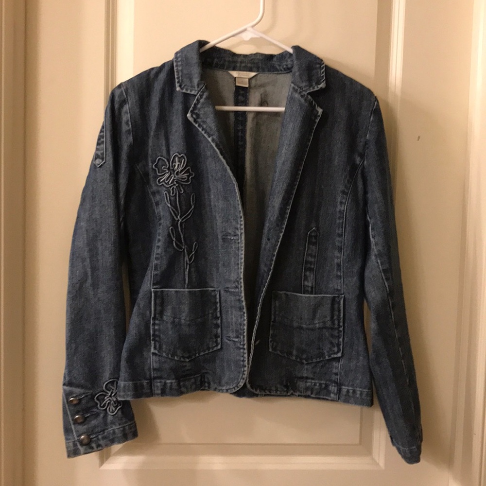 Christopher Banks floral jean jacket